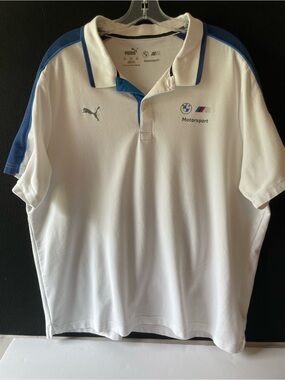 BMW Motorsport White and Blue Polo Shirt by Puma